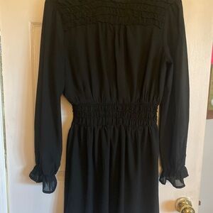 She + Sky Black Bishop Sleeve Cocktail Dress